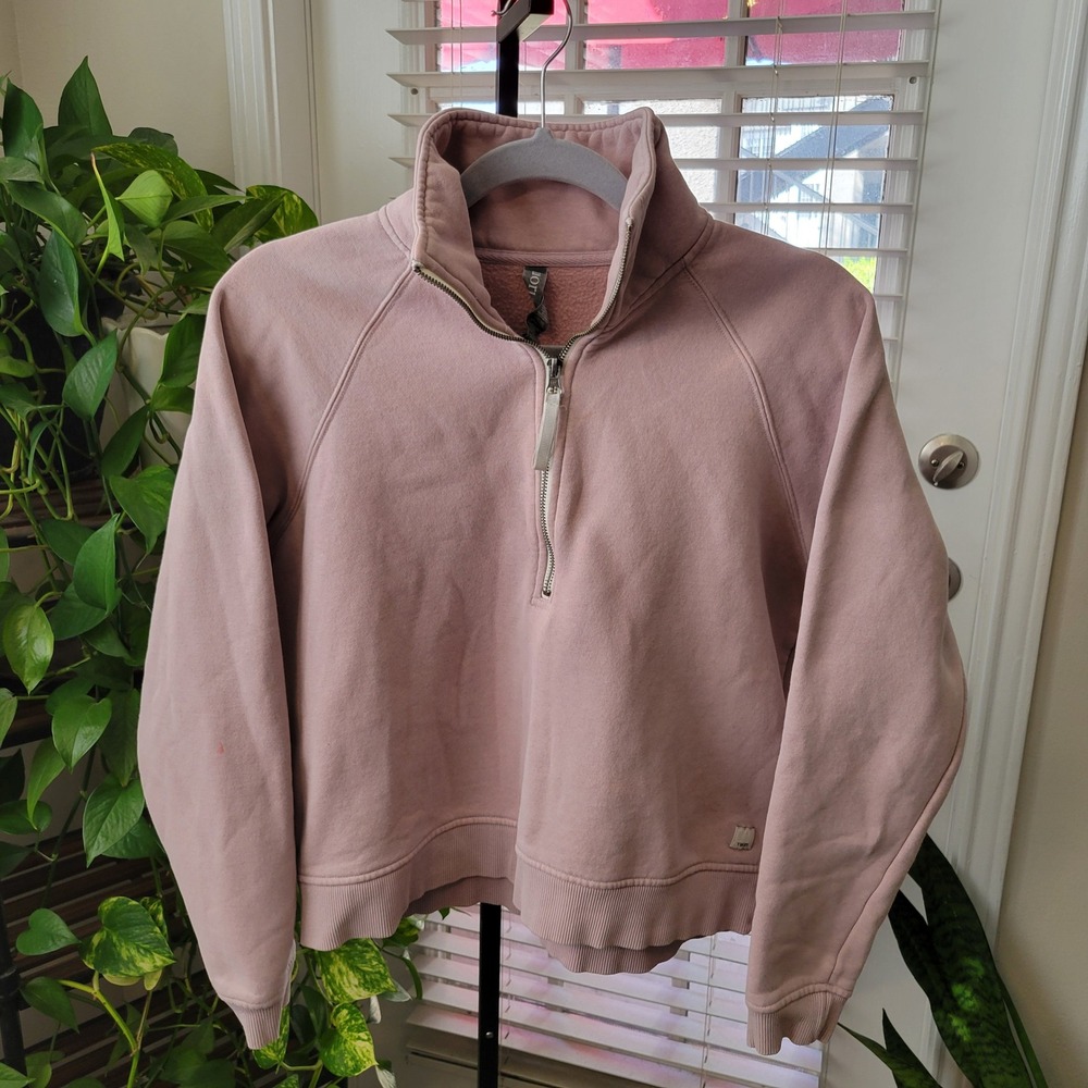 Vuori Restore Half Zip Pullover Sweatshirt Dusty Rose Pink Womens Small